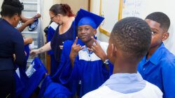 A student of Clare Valley Government School gestures as he prepares to take part in his school's graduation ceremony on Tuesday, June 18, 2024. In a general statement on Wednesday, Prime Minister Ralph Gonsalves spoke out against schools denying students the right to graduate as punishment. (Photo: Facebook/Clare Valley Government School)