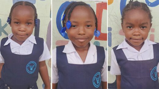 Grade K students, from left, Harmony Simon, Destiny Simmons and Maya Thomas