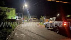 Police officers at the scene of the killing in Diamond Friday night, June 28, 2024.
