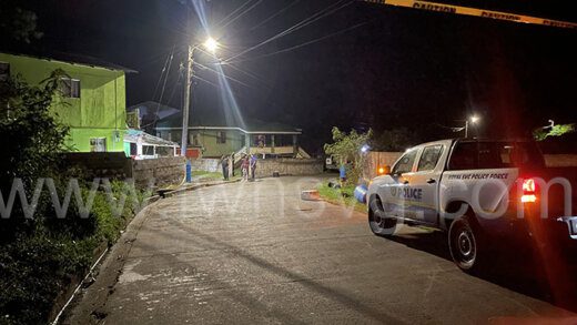 Police officers at the scene of the killing in Diamond Friday night, June 28, 2024.