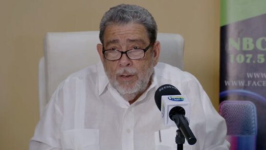 Prime Minister Ralph Gonsalves delivering a national address on Saturday, June 29, 2024.