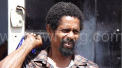The defendant, Ronald Isaacs aka John Small leaves the Kingstown Magistrate's Court on Tuesday, May 28, 2024.
