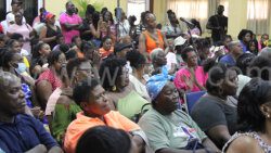 Residents of the Southern Grenadines at the consultation with Prime Minister Ralph Gonsalves in Kingstown on Wednesday, July 24, 2024.