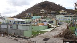 A school in Union Island that was damaged by the passage of Hurricane Beryl on July 1, 2024.