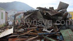 Debris from Hurricane Beryl in Union Island on Tuesday, July 16, 2024.