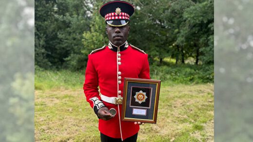 Delwyn Dellpesche, of Evesham, completed his training as a King’s Guard, receiving accolades for Best Drill & Turn Out and the Major General's Section Award. 