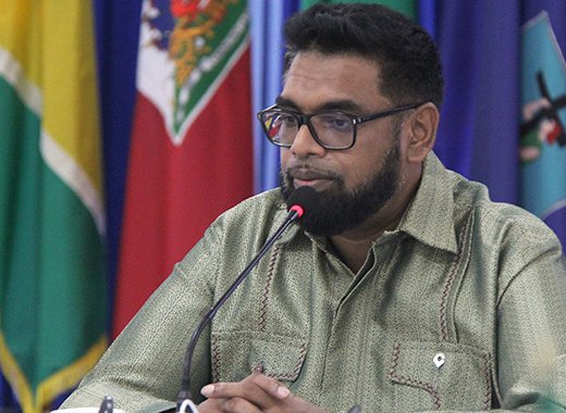 President of Guyana, Irfaan Ali speaking at the CARICOM press conference in St. George's Grenada on Tuesday, July 30, 2024.