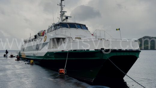 The "Fast Ferry", Jaden Sun docked at the Grenadines Wharf in Kingstown on Tuesday, July 11, 2024.
