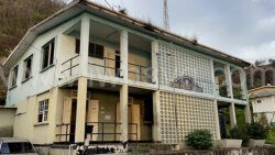The Layou Police Station, seen here on April 27, 2024, which has been in a state of disrepair for some time, was evacuated as Hurricane Beryl approaches St. Vincent and the Grenadines on Monday, July 1, 2024.