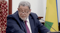 Prime Minister Ralph Gonsalves speaking in Parliament on July 18, 2024.