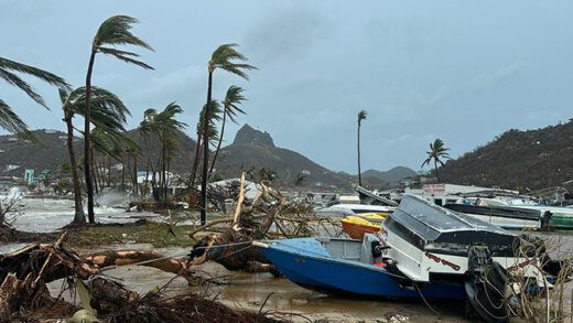 A photo of the damage left by Hurricane Beryl in Union Island on Monday, July 1, 2024.