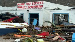 A damaged building in Union Island after the passage of Hurricane Beryl on Monday, July 1, 2024.