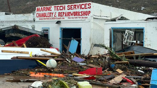 A damaged building in Union Island after the passage of Hurricane Beryl on Monday, July 1, 2024.
