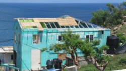 A house in Mayreau damaged by the passage of Hurricane Beryl on July 1, 2024. 