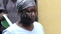 The accused, Venus Porter, outside Serious Offences Court in Kingstown on Tuesday, Aug. 13, 2024.