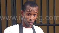 The defendant, Atiba Phillips outside the Serious Offences Court on Aug. 19, 2024.