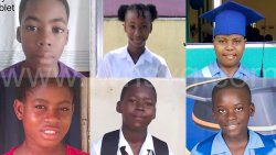 Clockwise from top left: Iroy Nimblet, 13, Jaliyah Dacosta, 13, Dilson Edwards, 12, Shenique Duncan, 12, Deighton Spring, 12, and Trezrol Adams, 12. 