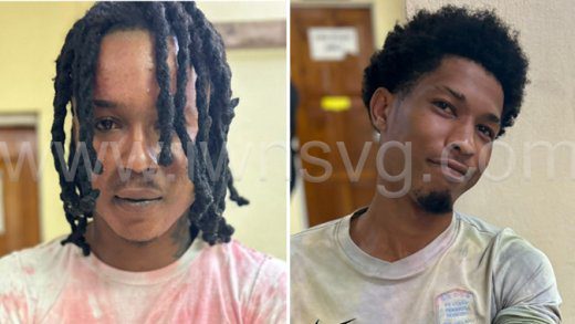 The accused, Deo Johnson, left, and Dante John. (RSVGPF photos)