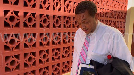 Lawyer Grant Connell leaves the courtroom in Georgetown about 4:56 p.m. on Thursday, Sept. 6, 2024, after complaining about the heat there.