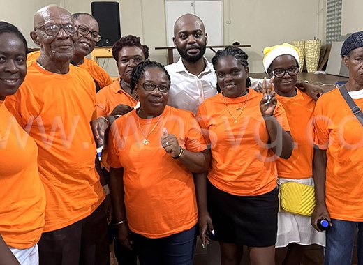 Kishore Shallow, centre, won a primary on Tuesday, Sept. 17, 2024, to be selected as the NDP's candidate for North Leeward in the next general elections.