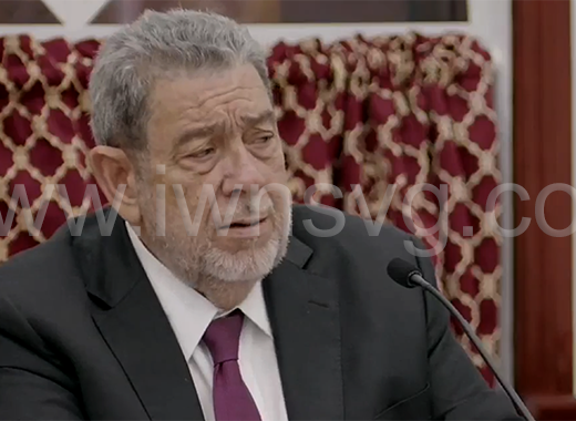 Prime Minister Ralph Gonsalves speaking in Parliament on Tuesday, Sept. 3, 2024.