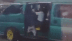 Student falls from van