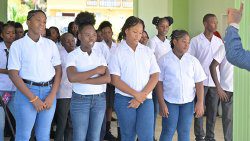 Students from Union Island at their temporary campus in Arnos Vale on Tuesday, Sept. 10, 2024. (Photo: Facebook/APISVG)