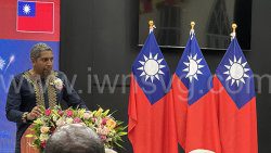 Minister of Finance, Camillo Gonsalves  speaking at the 113th Taiwan National Day event in Kingstown on Tuesday, Oct. 8, 2024. 