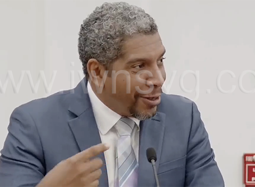Minister of Finance, Camillo Gonsalves speaking in Parliament on Tuesday, Oct. 15, 2024.