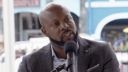 Minister of Culture and Chair of the Independence Committee, Carlos James, speaking at a press conference in Kingstown on Monday, Oct. 14, 2024.