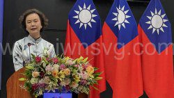 Taiwan Ambassador to St. Vincent and the Grenadines, Fiona Huei-chun Fan, speaking at the 113th Taiwan National Day event in Kingstown on Tuesday, Oct. 8, 2024. 