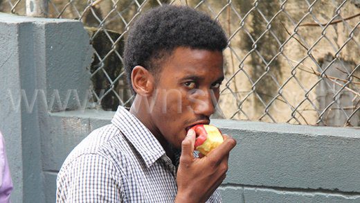 The accused, Jevonte John, arrives at the Serious Offences Court on Monday, OCt. 14, 2024.