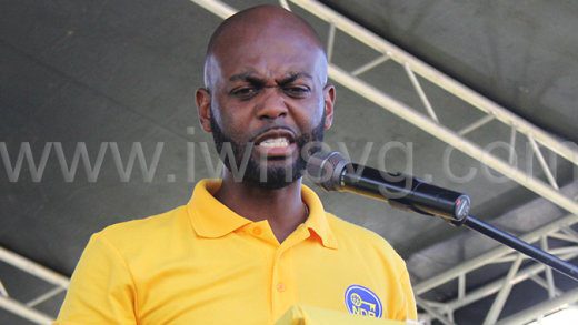 NDP candidate for North Leeward, Kishore Shallow speaking at the party's convention in North Leeward on Sunday, Oct. 13, 2024.