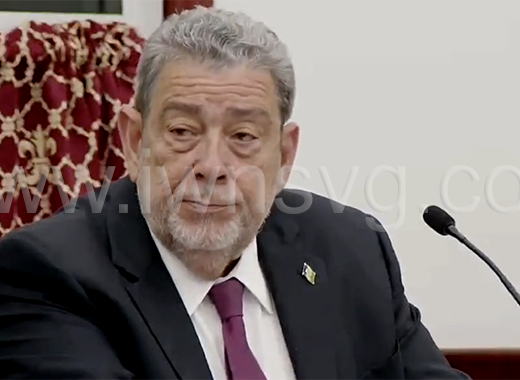 Prime Minister Ralph Gonsalves speaking in Parliament on Tuesday, October 29, 2024.