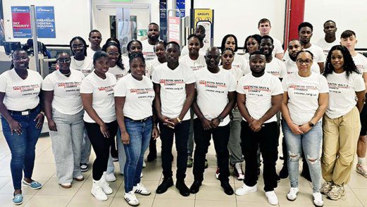 The group of Vincentians at Gatwick airport before flying out last night