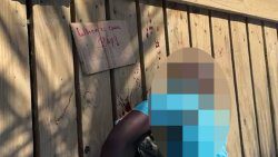 A screenshot from a video of the crime scene that was circulated on social media.