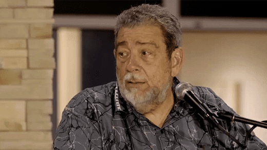 Prime Minister Ralph Gonsalves speaking at the opening of Holiday Inn Express & Suites on Saturday, Nov. 16, 2024.