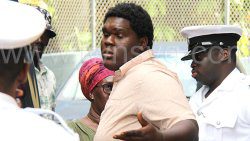 The defendant, Sibran Allen outside the Serious Offences Court on Monday, Nov. 11, 2024.