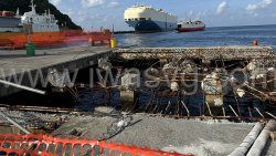 A Nov. 12, 2024 photo of the Grenadines Wharf, which was damaged during the passage of Hurricane Beryl on July 1, 2024.