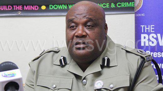 Assistant Commissioner of Police with responsibility for crime-fighting, Trevor "Buju" Bailey, speaking at a police press conference in Kingstown on Dec. 16, 2024.