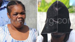 The defendants, Zarrieta Zavisha Wilson, left, and Reno Roberts outside the Kingstown Magistrate's Court on Monday, Dec. 16 and Tuesday, Dec. 17, 2024.