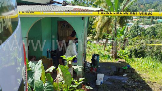 The scene in Hopewell where the body of Albert Lorenzo Lewis was found on his porch on Thursday, Jan. 2, 2025. 