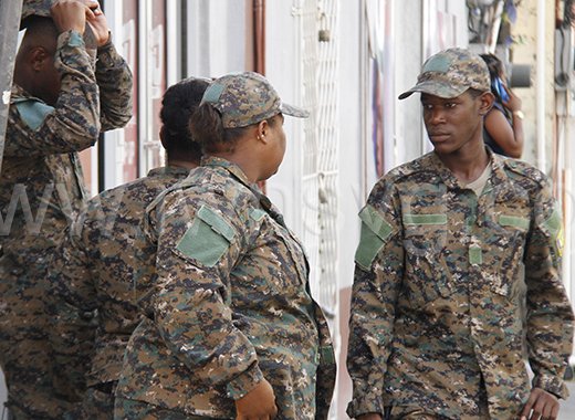 Police officers on duty in Kingstown on Monday, Jan. 13, 2025.