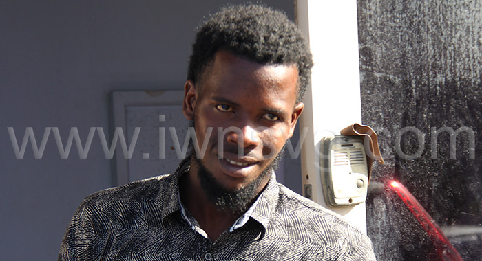 The defendant, Areje Lewis leaves the Kingstown Magistrate's Court on Feb. 10, 2025.