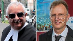 Senior Counsel Anthony Astaphan, left, and Justice of Appeal Gerhard Wallbank.