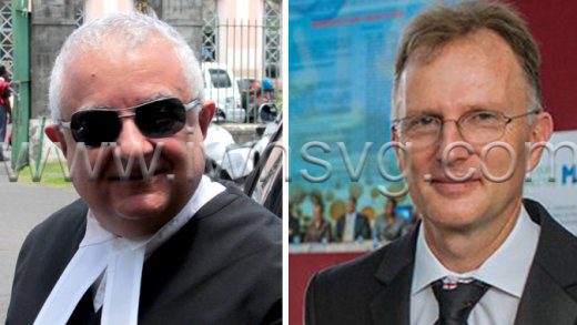 Senior Counsel Anthony Astaphan, left, and Justice of Appeal Gerhard Wallbank.