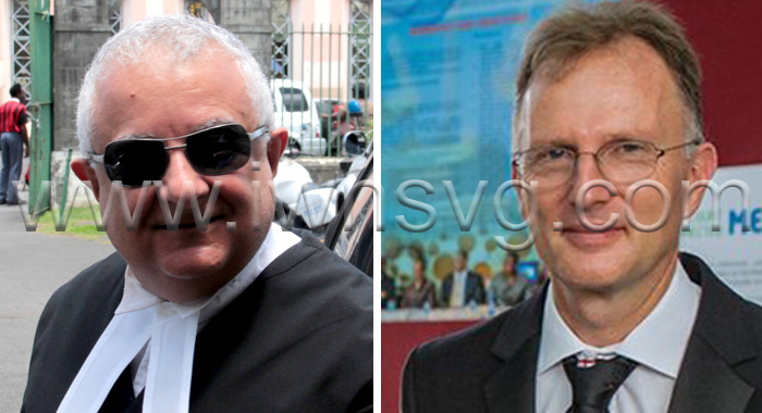 Senior Counsel Anthony Astaphan, left, and Justice of Appeal Gerhard Wallbank.
