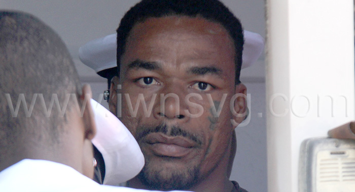 The defendant, Carlos Penniston aka Tune, leaves the Kingstown Magistrate's Court on Monday, Feb. 10, 2025.