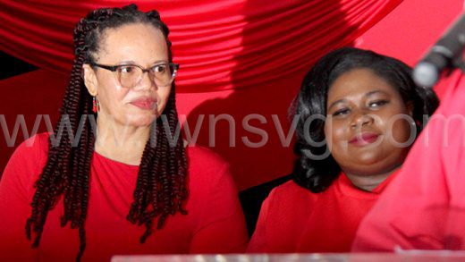 Hospital Administrator Grace Walters, left, and Minister of National Mobilisation, Senator Keisal Peters, photographed her at the Unity Labour Party's North Windward Constituency Conference in Sandy Bay on Sunday, Feb. 21, 2025, have been identified as candidates for the party in the next general elections.
