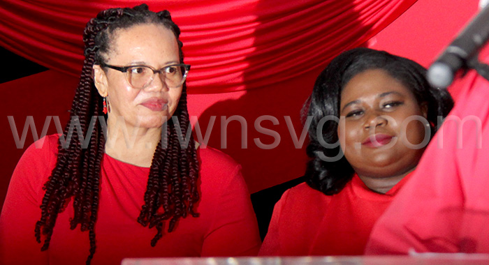 Hospital Administrator Grace Walters, left, and Minister of National Mobilisation, Senator Keisal Peters, photographed her at the Unity Labour Party's North Windward Constituency Conference in Sandy Bay on Sunday, Feb. 21, 2025, have been identified as candidates for the party in the next general elections.